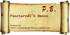 Paszternák Bence névjegykártya